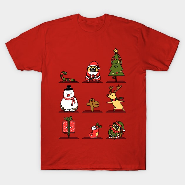 Christmas Yoga T-Shirt by huebucket